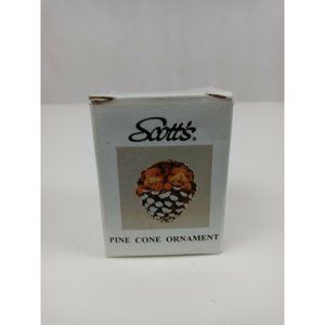 Vintage Scott's Pine Cone Ornament  Cute Squirrels Ready For Christmas